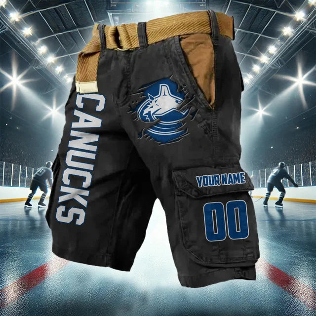[SUPER SALE] NEW CUSTOMIZED NHL19 VCC VANCOUVER CANUCKS CARGO SHORTS
