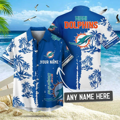 LIMITED EDITION - NEW CUSTOMIZED NFL19 MDP MIAMI DOLPHINS UNISEX HAWAIIAN SHIRT & SHORTS SET