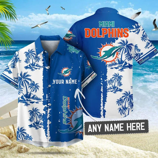 LIMITED EDITION - NEW CUSTOMIZED NFL19 MDP MIAMI DOLPHINS UNISEX HAWAIIAN SHIRT & SHORTS SET