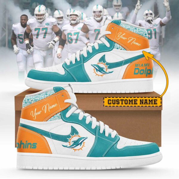 LIMITED EDITION - NEW CUSTOMIZED NFL19 MDP MIAMI DOLPHINS AIR JORDAN SNEAKERS