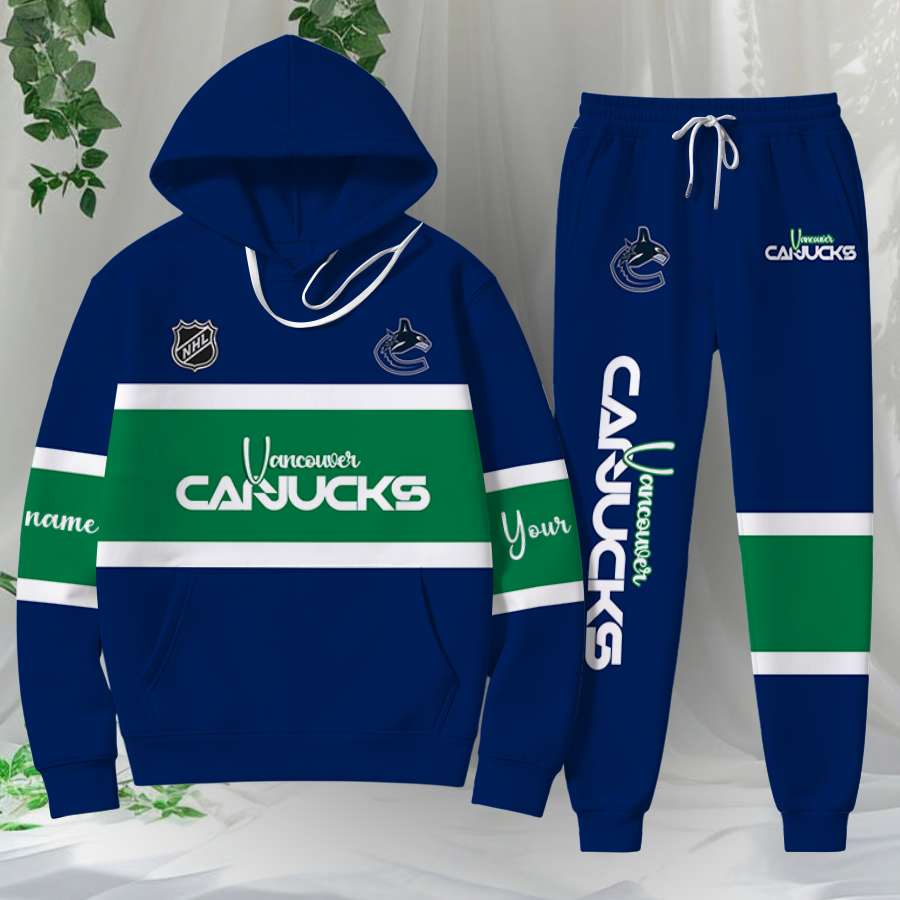 LIMITED EDITION - NEW CUSTOMIZED NHL19 VCC VANCOUVER CANUCKS HOODIE & SWEATPANTS SET