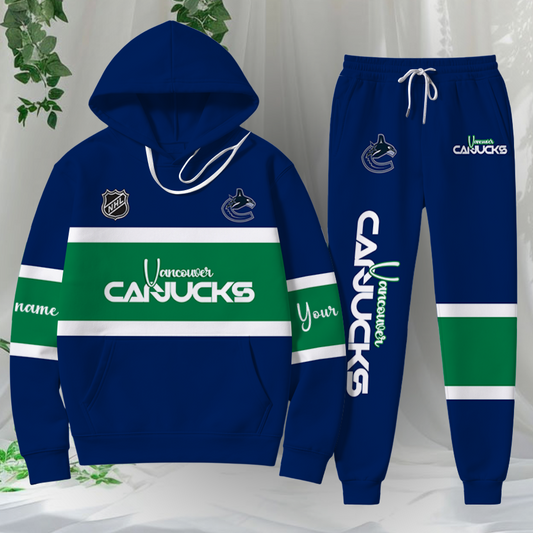 LIMITED EDITION - NEW CUSTOMIZED NHL19 VCC VANCOUVER CANUCKS HOODIE & SWEATPANTS SET
