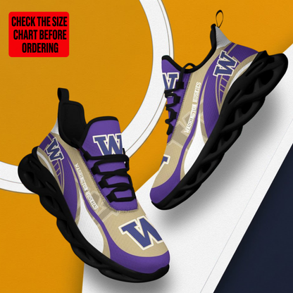 LIMITED EDITION - NEW CUSTOMIZED NCAA FBS19 WSH WASHINGTON HUSKIES CLUNKY SNEAKERS
