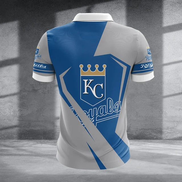 [FLASH SALE] NEW CUSTOMIZED MLB19 KCR KANSAS CITY ROYALS ZIP POLO SHIRT
