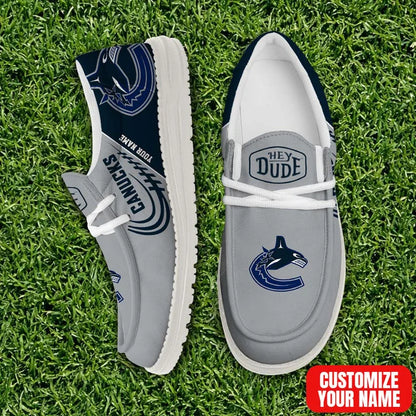 [SUPER SALE] NEW CUSTOMIZED NHL19 VCC VANCOUVER CANUCKS PREMIUM LOAFER SHOES