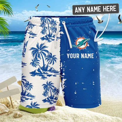 LIMITED EDITION - NEW CUSTOMIZED NFL19 MDP MIAMI DOLPHINS UNISEX HAWAIIAN SHIRT & SHORTS SET