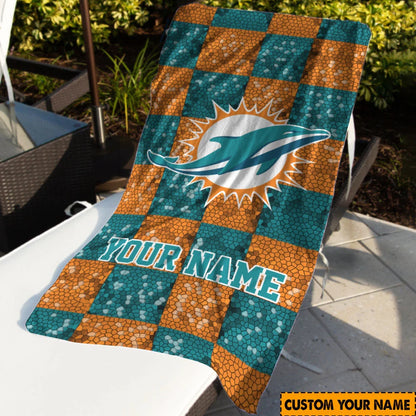 LIMITED EDITION - NEW CUSTOMIZED NFL19 MDP MIAMI DOLPHINS BEACH TOWEL