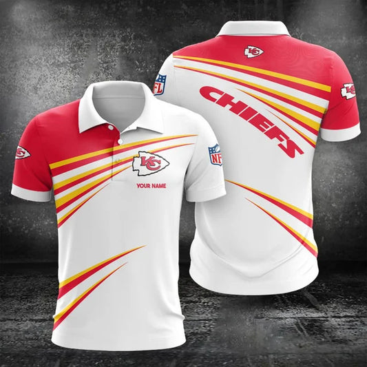 VIRAL EDITION - NEW CUSTOMIZED NFL01 KCC KANSAS CITY CHIEFS POLO, T-SHIRT & SHORT PANTS SET