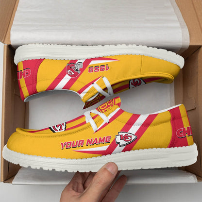 [SPECIAL OFFER] NEW CUSTOMIZED NFL01 KCC KANSAS CITY CHIEFS LOAFER SHOES