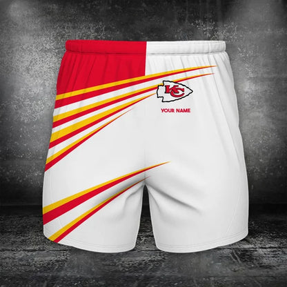 VIRAL EDITION - NEW CUSTOMIZED NFL01 KCC KANSAS CITY CHIEFS POLO, T-SHIRT & SHORT PANTS SET