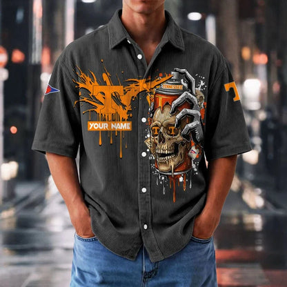 MEGA SALE - NEW CUSTOMIZED NCAA FBS01 TNV TN VOLUNTEERS SEERSUCKER BUTTON SHIRT