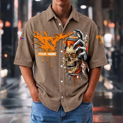 MEGA SALE - NEW CUSTOMIZED NCAA FBS01 TNV TN VOLUNTEERS SEERSUCKER BUTTON SHIRT