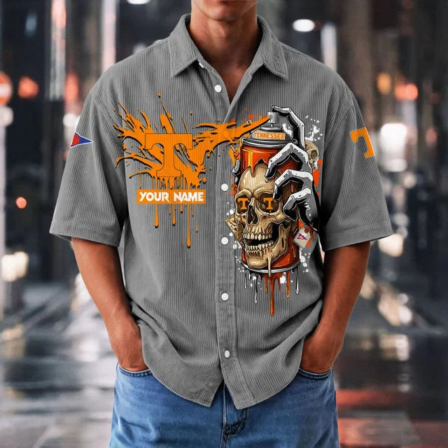 MEGA SALE - NEW CUSTOMIZED NCAA FBS01 TNV TN VOLUNTEERS SEERSUCKER BUTTON SHIRT