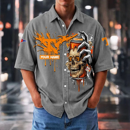 MEGA SALE - NEW CUSTOMIZED NCAA FBS01 TNV TN VOLUNTEERS SEERSUCKER BUTTON SHIRT
