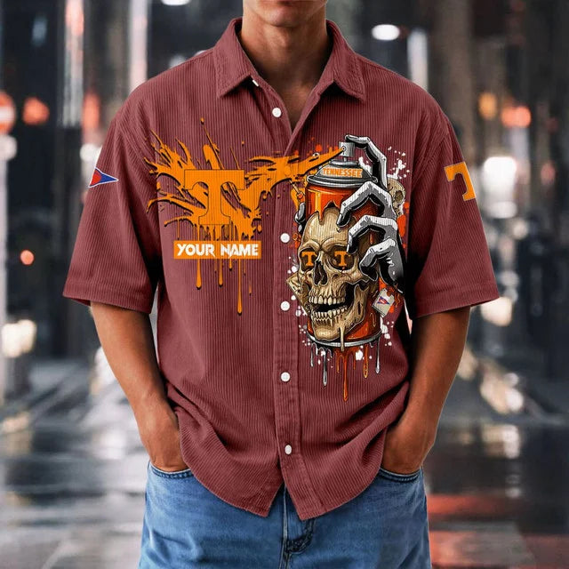 MEGA SALE - NEW CUSTOMIZED NCAA FBS01 TNV TN VOLUNTEERS SEERSUCKER BUTTON SHIRT