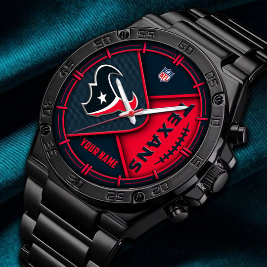 LIMITED EDITION - NEW CUSTOMIZED NFL15 HTT HOUSTON TEXANS LUXURY STAINLESS STEEL WATCH