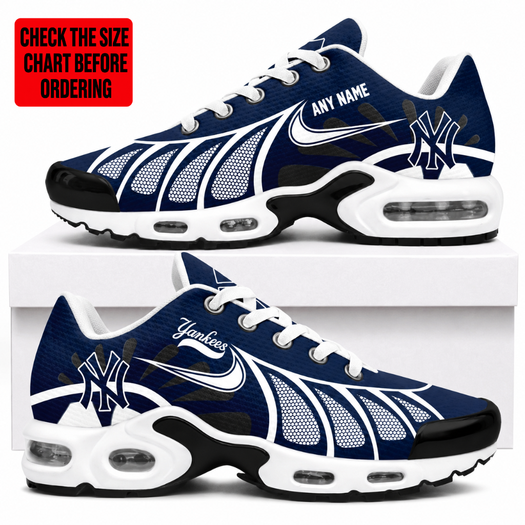 LIMITED EDITION - NEW CUSTOMIZED MLB01 NYY NEW YORK YANKEES AIR MAX PLUS SNEAKERS