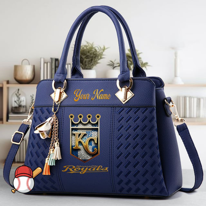 LIMITED EDITION - NEW CUSTOMIZED MLB19 KCR KANSAS CITY ROYALS ZIP HANDBAG MULTICOLOR