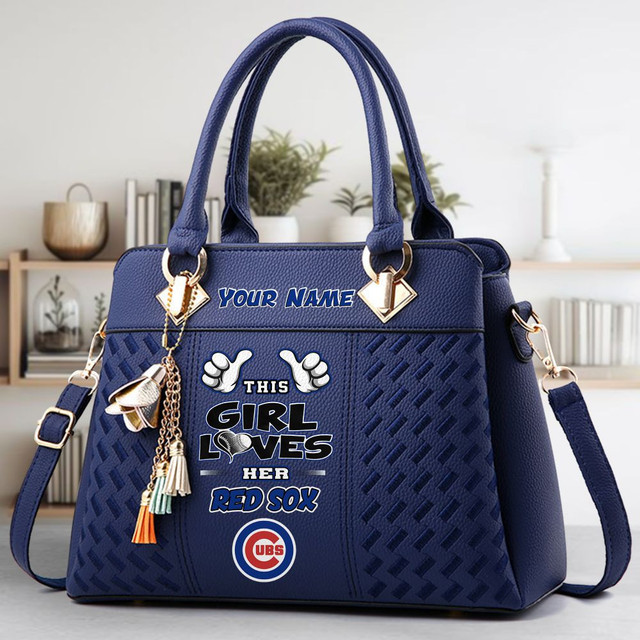 LIMITED EDITION - NEW CUSTOMIZED MLB04 CCS CHICAGO CUBS ZIP HANDBAG MULTICOLOR