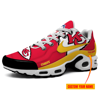 LIMITED EDITION - NEW CUSTOMIZED NFL01 KCC KANSAS CITY CHIEFS AIR MAX PLUS SNEAKERS