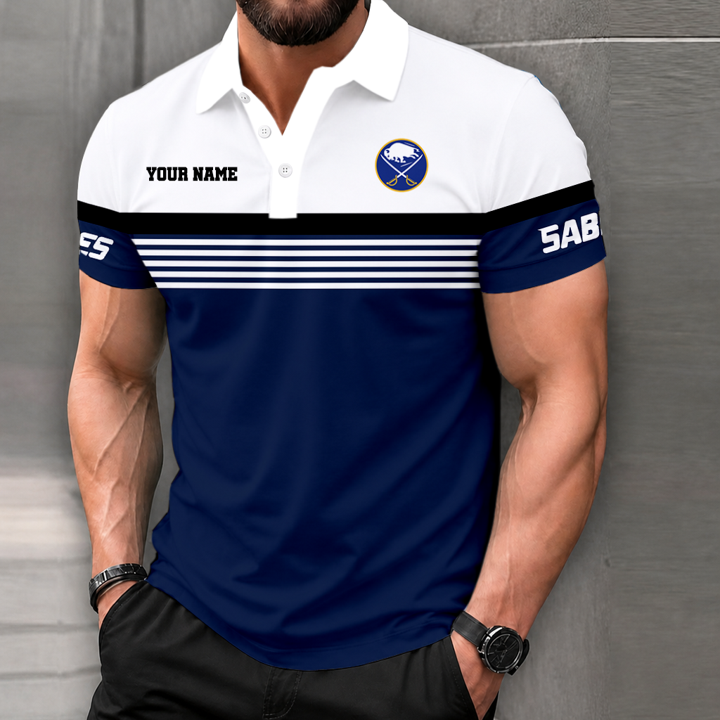 LIMITED EDITION - NEW CUSTOMIZED NHL28 BFS BUFFALO SABRES POLO SHIRT