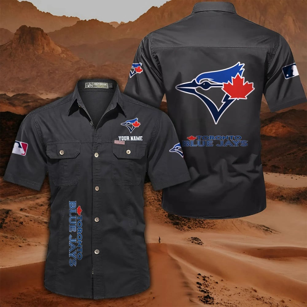 LIMITED EDITION - NEW CUSTOMIZED MLB12 TBJ TORONTO BLUE JAYS MEN'S CARGO SHIRT