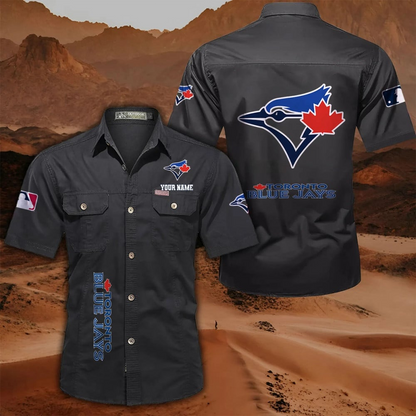 LIMITED EDITION - NEW CUSTOMIZED MLB12 TBJ TORONTO BLUE JAYS MEN'S CARGO SHIRT