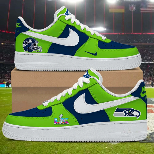 LIMITED EDITION - NEW CUSTOMIZED NFL06 SSH SEATTLE SEAHAWKS AF1 SNEAKERS