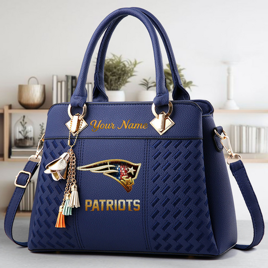 LIMITED EDITION - NEW CUSTOMIZED NFL27 NEP NEW ENGLAND PATRIOTS LUXURY HANDBAG IN MULTIPLE COLORS