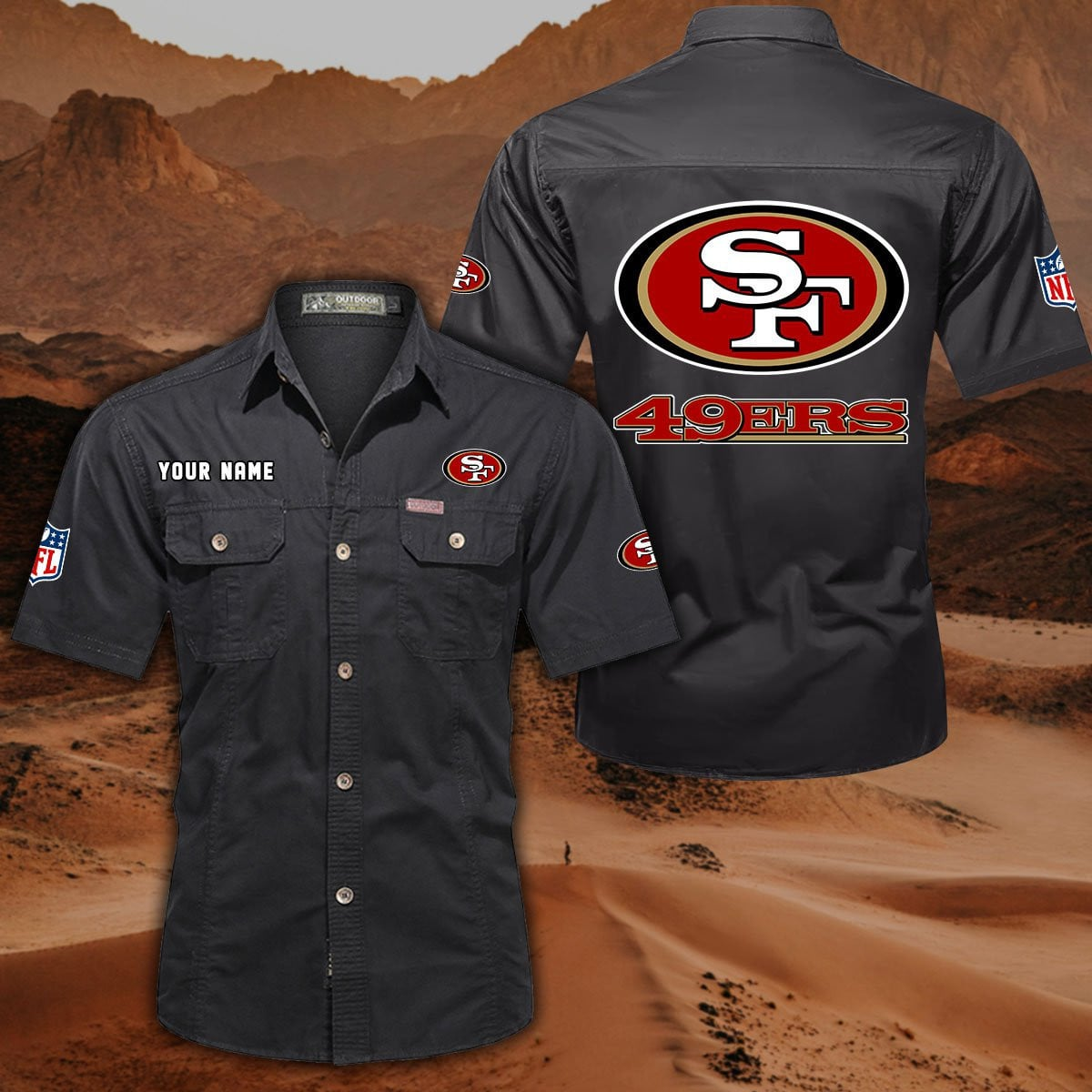 SPECIAL EDITION - NEW CUSTOMIZED NFL11 SF49 SAN FRANCISCO 49ERS MUTICOLOR MEN'S CARGO SHIRT