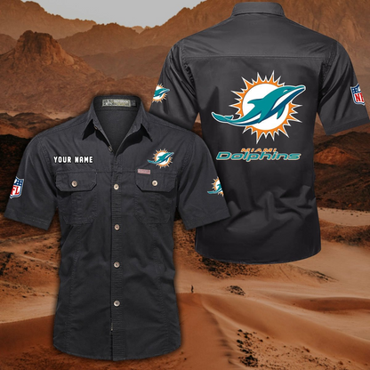 SPECIAL EDITION - NEW CUSTOMIZED NFL19 MDP MIAMI DOLPHINS MUTICOLOR MEN'S CARGO SHIRT