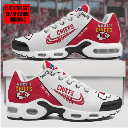 LIMITED EDITION - NEW CUSTOMIZED NFL01 KCC KANSAS CITY CHIEFS AIR MAX PLUS SNEAKERS