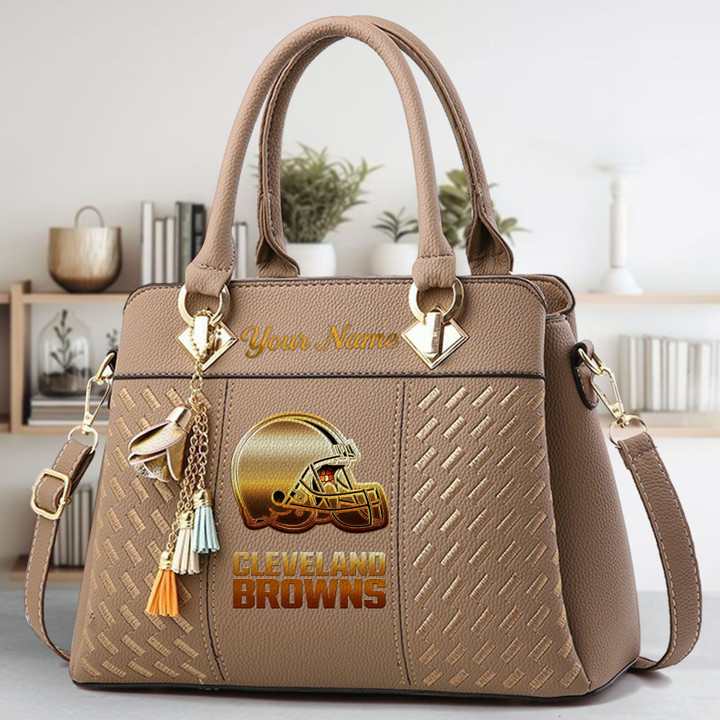 LIMITED EDITION - NEW CUSTOMIZED NFL29 CLB CLEVELAND BROWNS LUXURY HANDBAG IN MULTIPLE COLORS