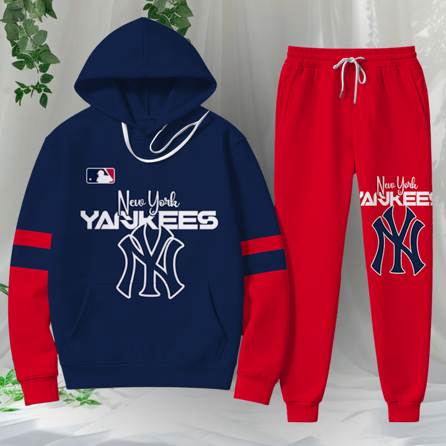 LIMITED EDITION - NEW CUSTOMIZED MLB01 NYY NEW YORK YANKEES HOODIE & SWEATPANTS SET