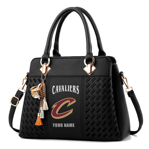 LIMITED EDITION - NEW CUSTOMIZED NBA02 CCA CLEVELAND CAVALIERS ZIP HANDBAG MULTICOLOR