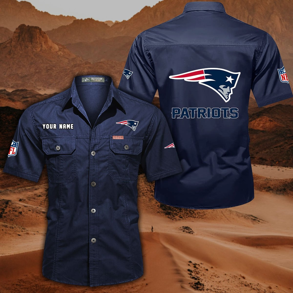 SPECIAL EDITION - NEW CUSTOMIZED NFL27 NEP NEW ENGLAND PATRIOTS MUTICOLOR MEN'S CARGO SHIRT