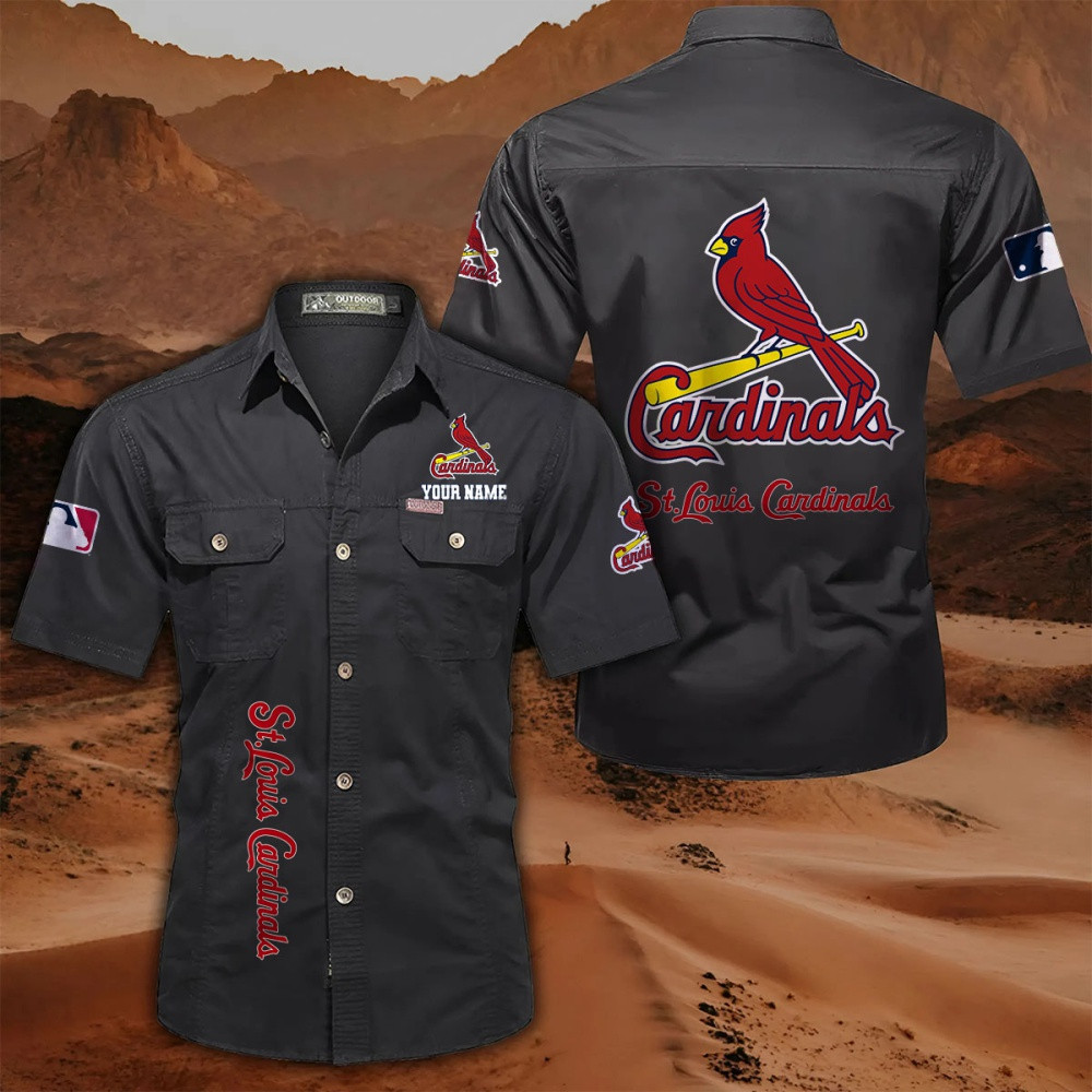 LIMITED EDITION - NEW CUSTOMIZED MLB24 SLC ST. LOUIS CARDINALS MEN'S CARGO SHIRT