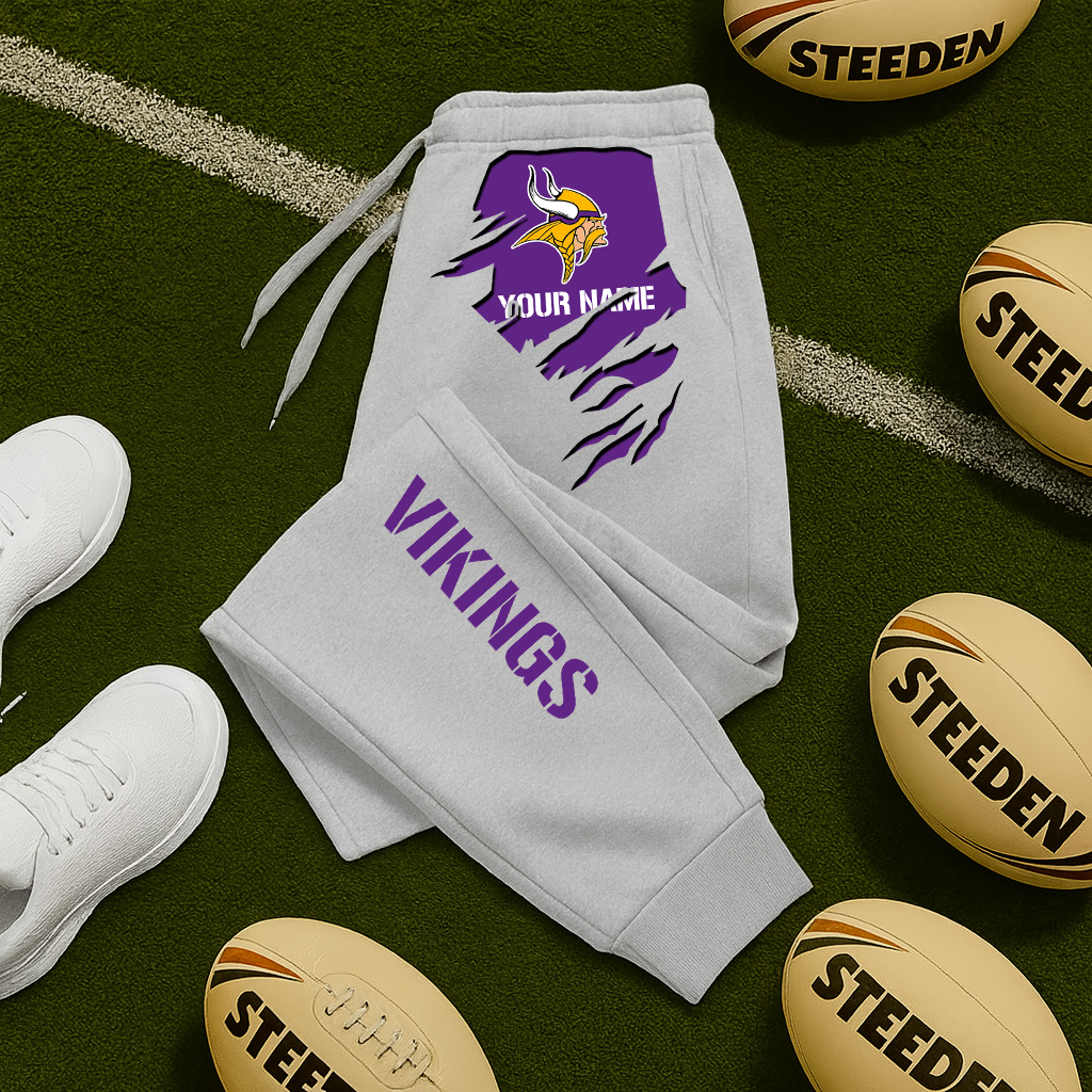 LIMITED EDITION - NEW PERSONALIZED NFL05 MVK MINNESOTA VIKINGS JOGGERS