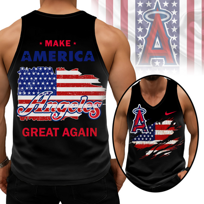 LIMITED EDITION - NEW CUSTOMIZED MLB27 LAA LOS ANGELES ANGELS UNISEX TANK TOP