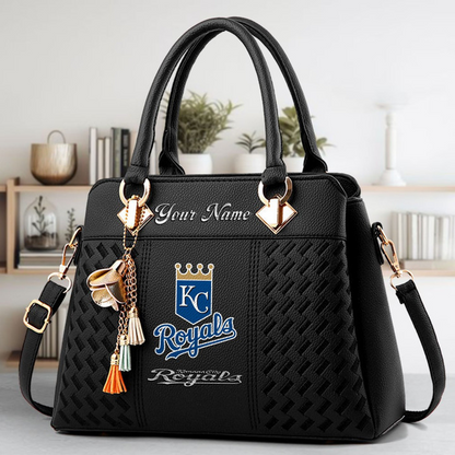 LIMITED EDITION - NEW CUSTOMIZED MLB19 KCR KANSAS CITY ROYALS ZIP HANDBAG MULTICOLOR