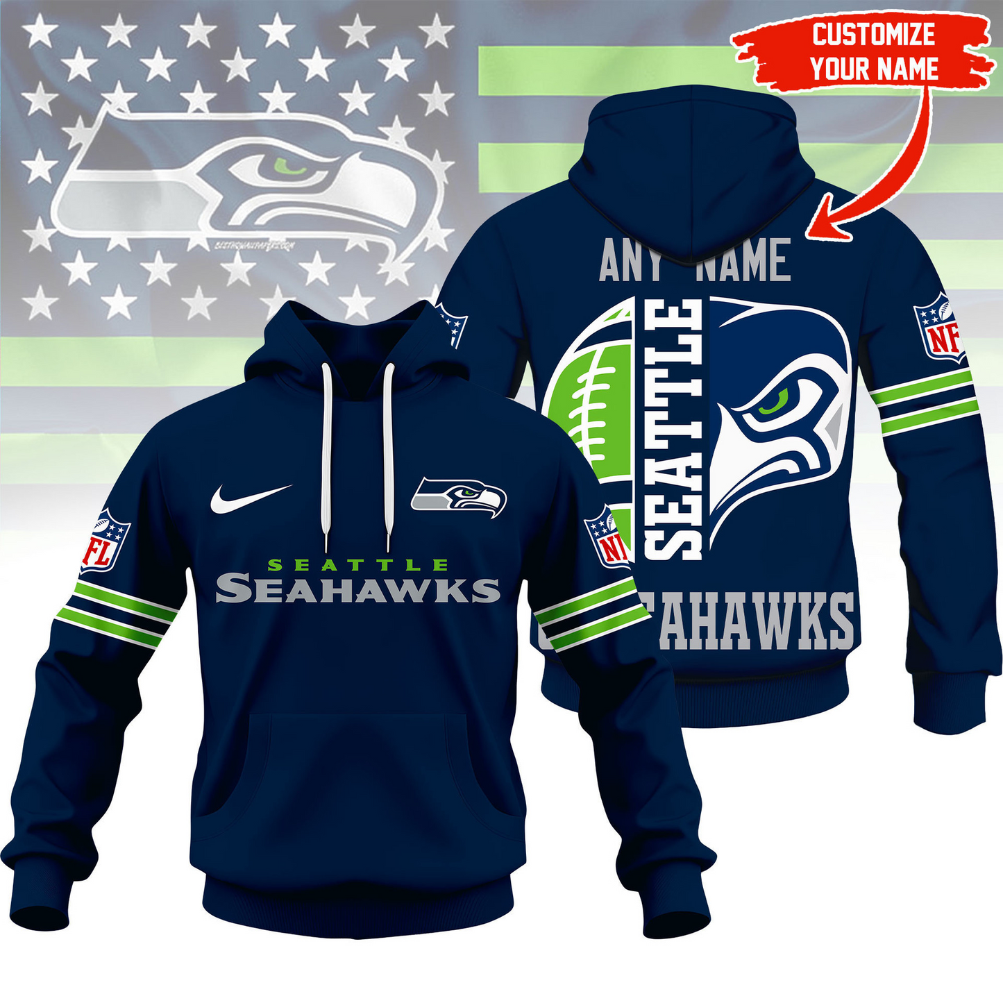 LIMITED EDITION - NEW CUSTOMIZED NFL06 SSH SEATTLE SEAHAWKS T-SHIRT, HOODIE, ZIP HOODIE