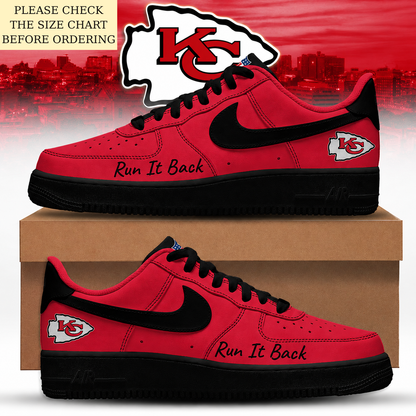 LIMITED EDITION - NEW CUSTOMIZED NFL01 KCC KANSAS CITY CHIEFS AF1 SHOES