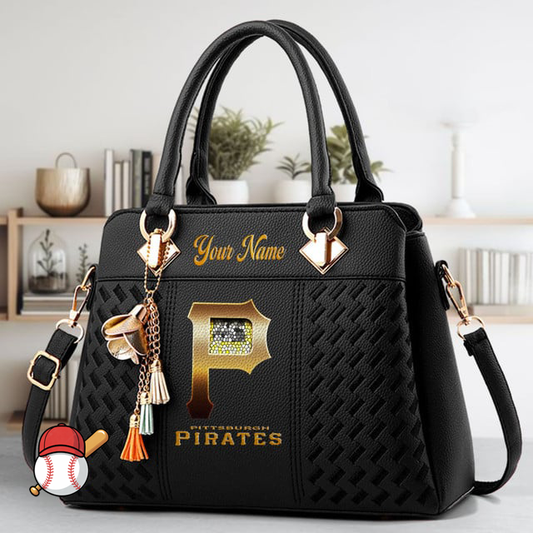 LIMITED EDITION - NEW CUSTOMIZED MLB29 PHP PITTSBURGH PIRATES ZIP HANDBAG MULTICOLOR
