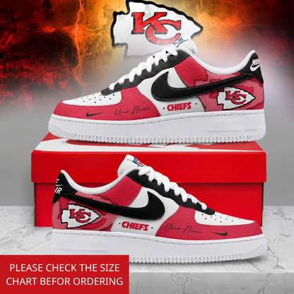 LIMITED EDITION - NEW CUSTOMIZED NFL01 KCC KANSAS CITY CHIEFS AF1 SHOES