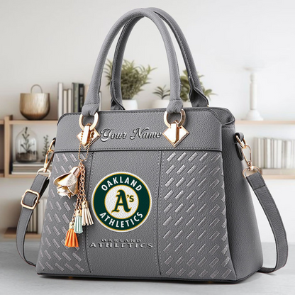 LIMITED EDITION - NEW CUSTOMIZED MLB23 OAS OAKLAND ATHLETICS ZIP HANDBAG MULTICOLOR
