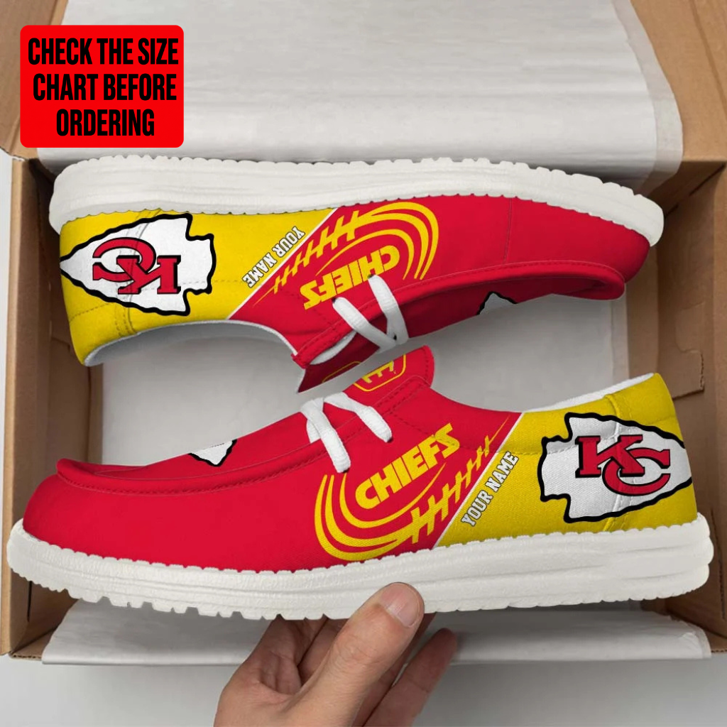 [SPECIAL OFFER] NEW CUSTOMIZED NFL01 KCC KANSAS CITY CHIEFS LOAFER SHOES