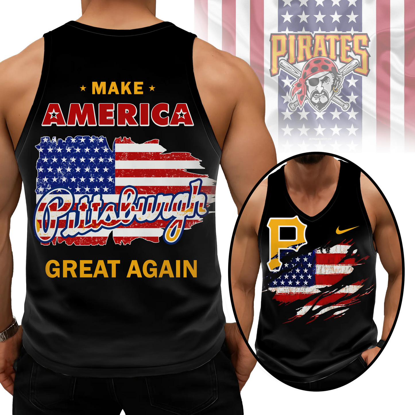 LIMITED EDITION - NEW CUSTOMIZED MLB29 PHP PITTSBURGH PIRATES UNISEX TANK TOP