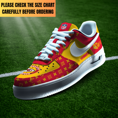 LIMITED EDITION - NEW CUSTOMIZED NFL01 KCC KANSAS CITY CHIEFS AF1 SHOES