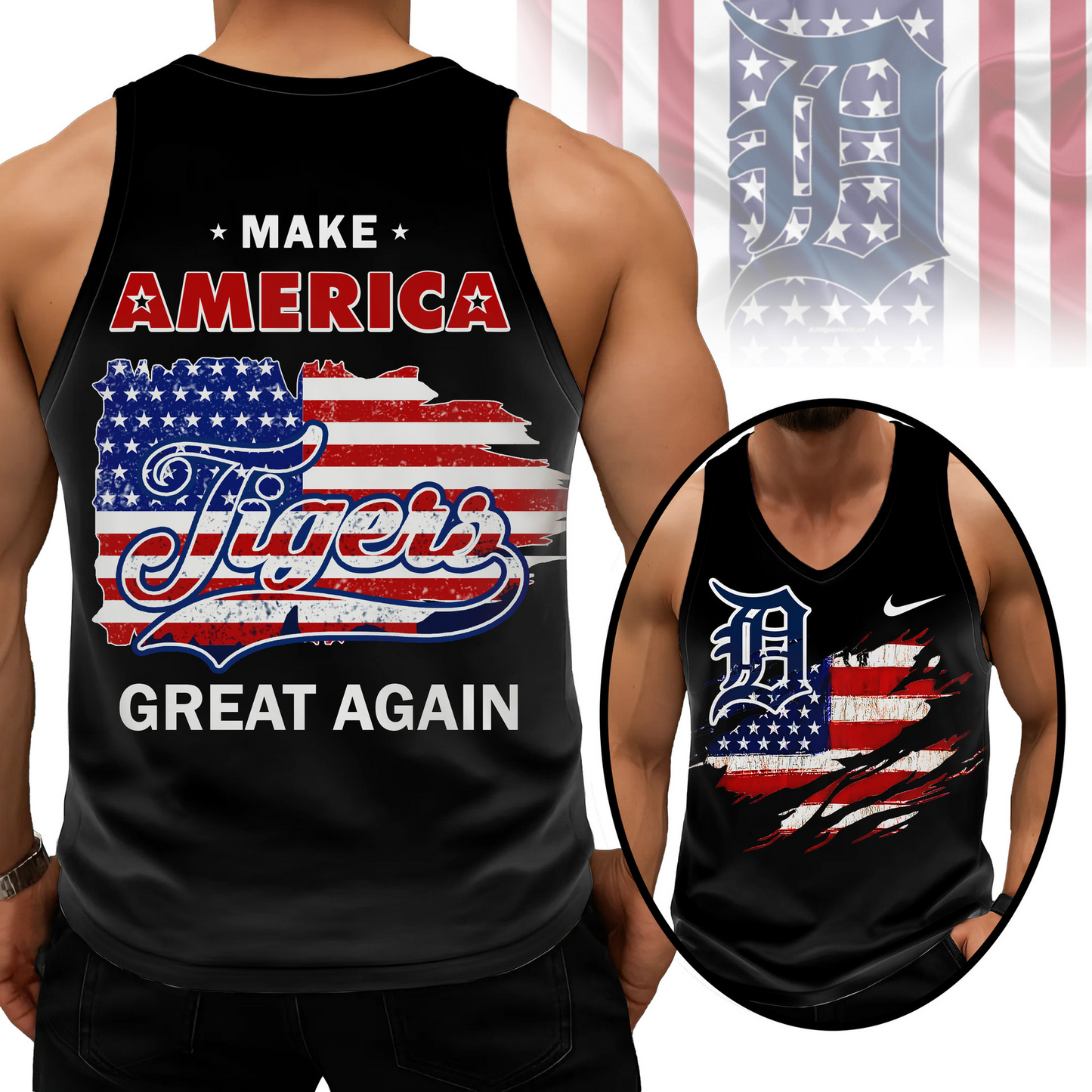LIMITED EDITION - NEW CUSTOMIZED MLB16 DTS DETROIT TIGERS UNISEX TANK TOP