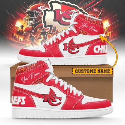 LIMITED EDITION - NEW CUSTOMIZED NFL01 KCC KANSAS CITY CHIEFS AIR JORDAN SNEAKERS